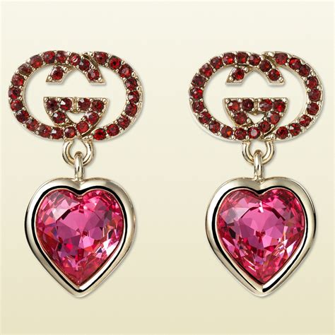 gucci red heart earrings|gucci heart shaped earrings.